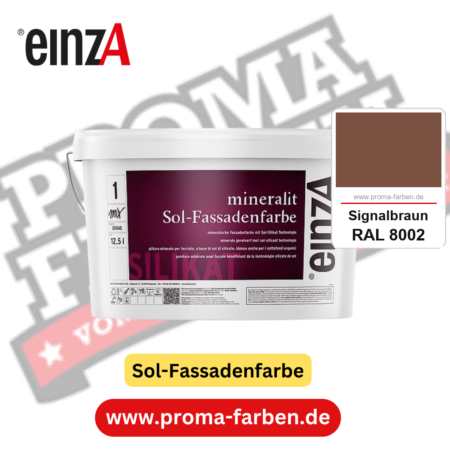 einzA mineralit Sol Fassadenfarbe RAL 8002 Signalbraun Gebinde
