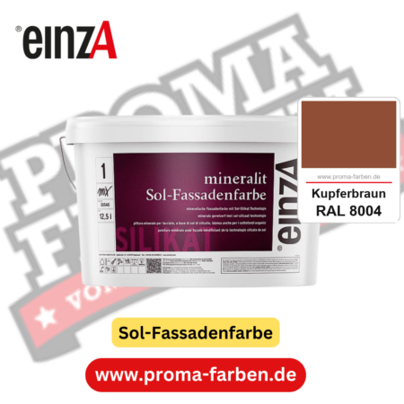 einzA mineralit Sol Fassadenfarbe RAL 8004 Kupferbraun Gebinde