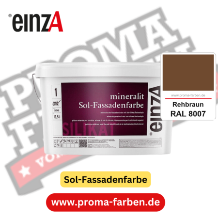 einzA mineralit Sol Fassadenfarbe RAL 8007 Rehbraun Gebinde