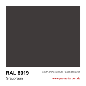 einzA mineralit Sol Fassadenfarbe RAL 8019 Graubraun