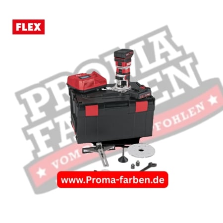 Flex Akku Kanten- und Oberfräse 18 V - CER 18.0-EC/2.5 Set, 2x 2,5 Ah und Ladegerät in L-BOXX kaufen bei ProMa Farben