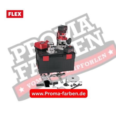 Flex Akku Kanten- und Oberfräse 18 V - CER 18.0-EC/5.0 Set, 2x 5,0 Ah und Ladegerät in L-BOXX kaufen bei ProMa Farben