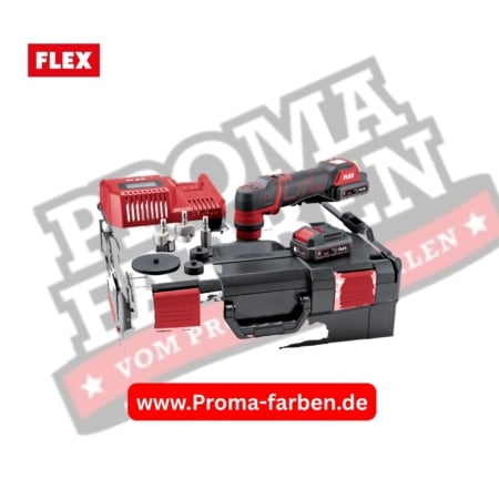 Flex Akku Polierer PXE 80 12-EC/2.5 SET, 12V, 2x 2,5 Ah und Ladegerät + Zubehör in L-BOXX 136 kaufen bei ProMa Farben