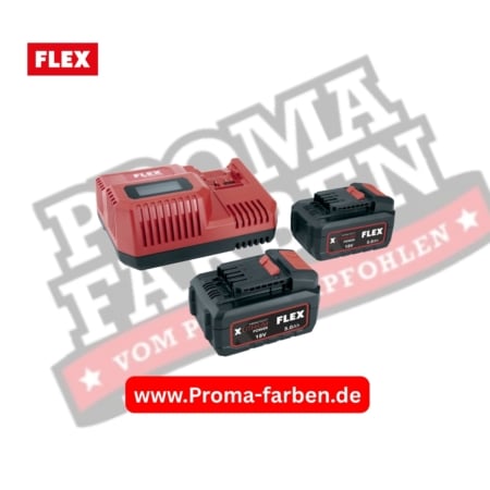 Flex Akku Starter-Set P-Set 55 R, 2x 5,0 Ah/ 18 V + Schnellladegerät kaufen bei ProMa Farben