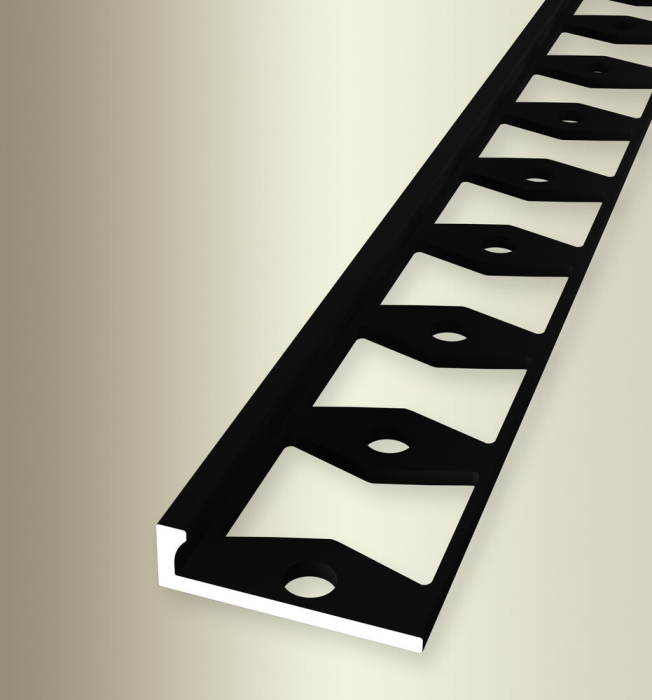 Küberit Fliesenabschlussprofil Typ 301 G, Aluminium, pulverbeschichtet schwarz, 250 cm (h=3mm/4,5mm) kaufen bei ProMa Farben