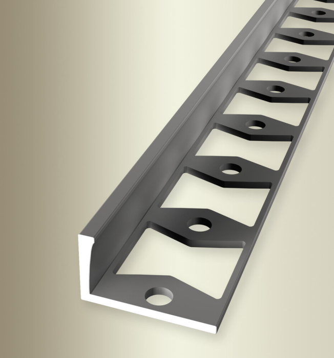 Küberit Fliesenabschlussprofil Typ 306 G, Aluminium, Edelstahl-Optik, 250 cm (h=15mm/16,5mm) kaufen bei ProMa Farben