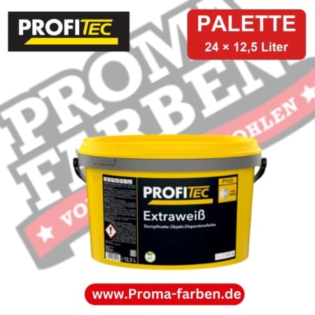ProfiTec P 103 Extraweiß Wandfarbe weiß – Palette 24 × 12,5 Liter kaufen bei ProMa Farben