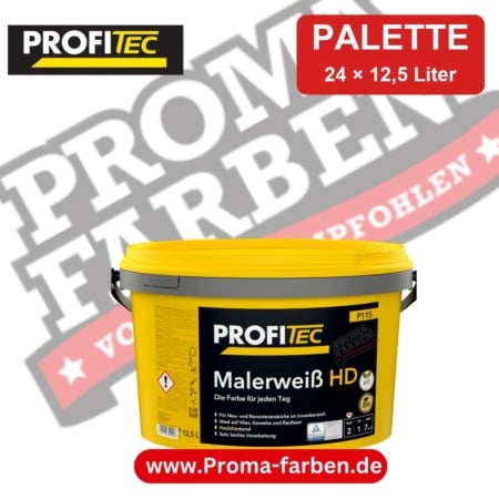 ProfiTec P 115 Malerweiß HD Wandfarbe weiß – Palette 24 × 12,5 Liter kaufen bei ProMa Farben