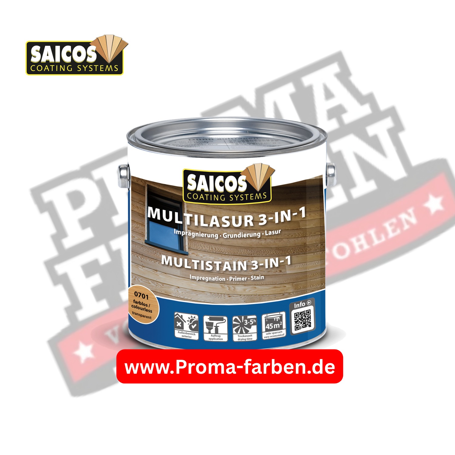 Saicos Multilasur 3 in 1 für Außenholz kaufen bei ProMa Farben