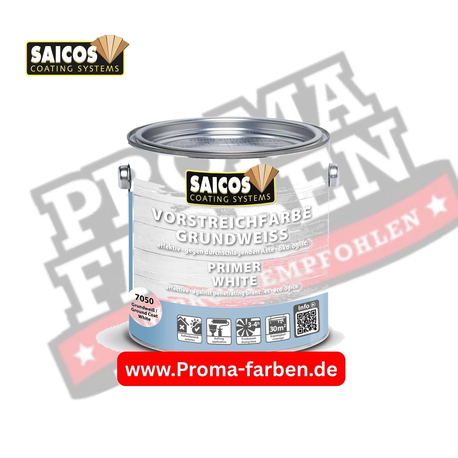 Saicos Vorstreichfarbe Grundweiß (7050) kaufen bei ProMa Farben