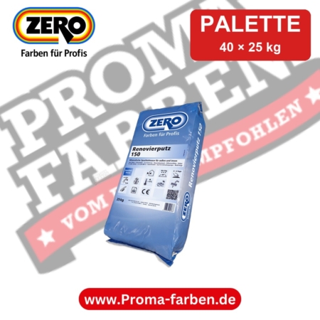 Zero Renovierputz 150 – Palette 40 × 25 kg kaufen bei ProMa Farben