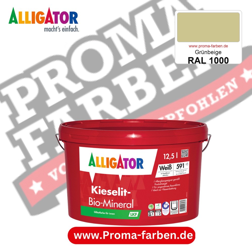 Alligator Kieselit-Bio-Mineral LKF RAL 1000 Grünbeige