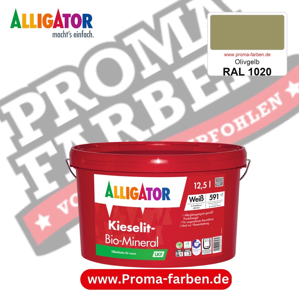 Alligator Kieselit-Bio-Mineral LKF RAL 1020 Olivgelb