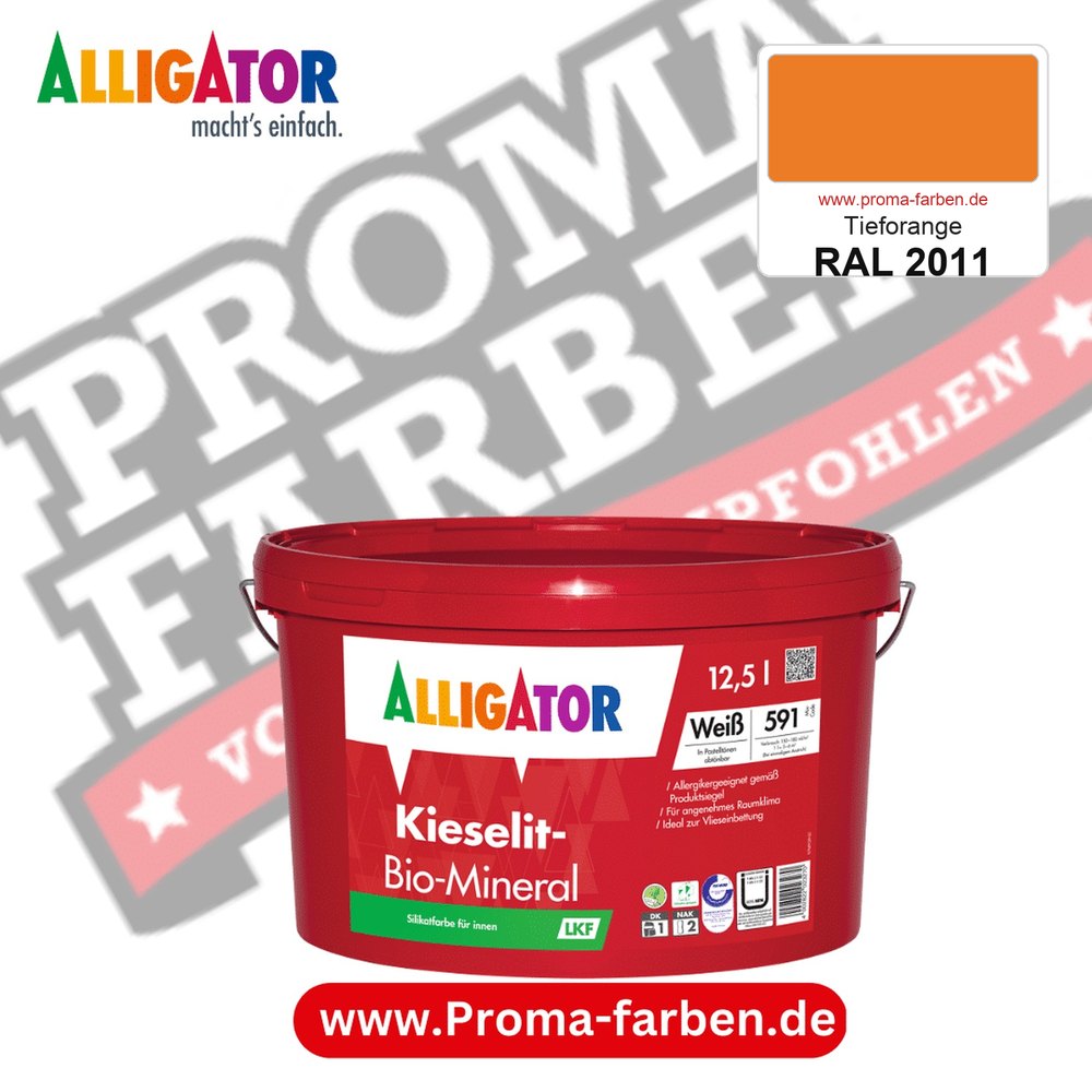 Alligator Kieselit-Bio-Mineral LKF RAL 2011 Tieforange