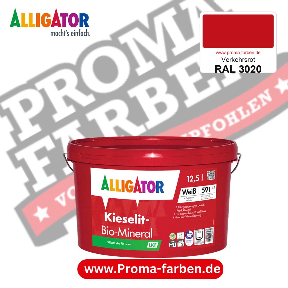 Alligator Kieselit-Bio-Mineral LKF RAL 3020 Verkehrsrot