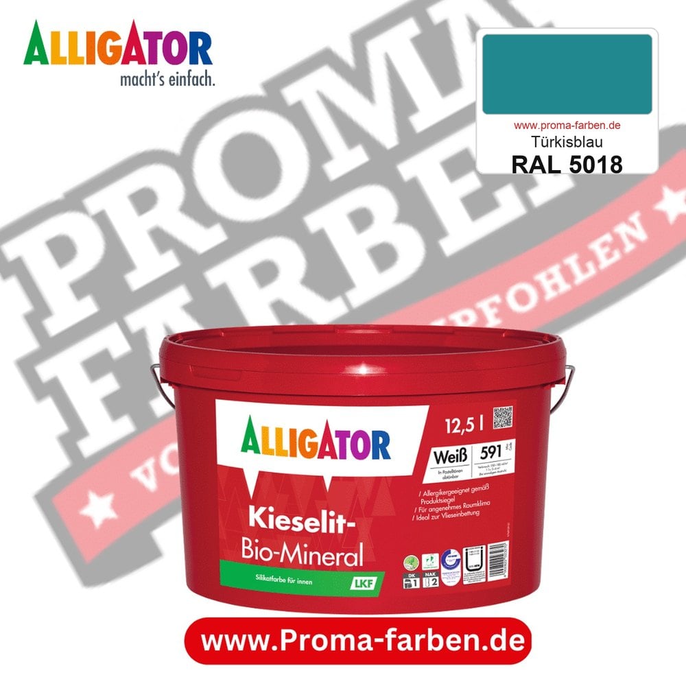 Alligator Kieselit-Bio-Mineral LKF RAL 5018 Türkisblau
