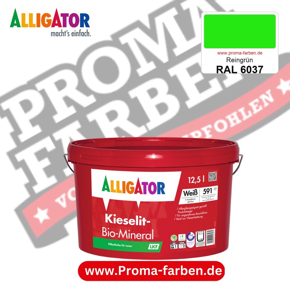 Alligator Kieselit-Bio-Mineral LKF RAL 6037 Reingrün