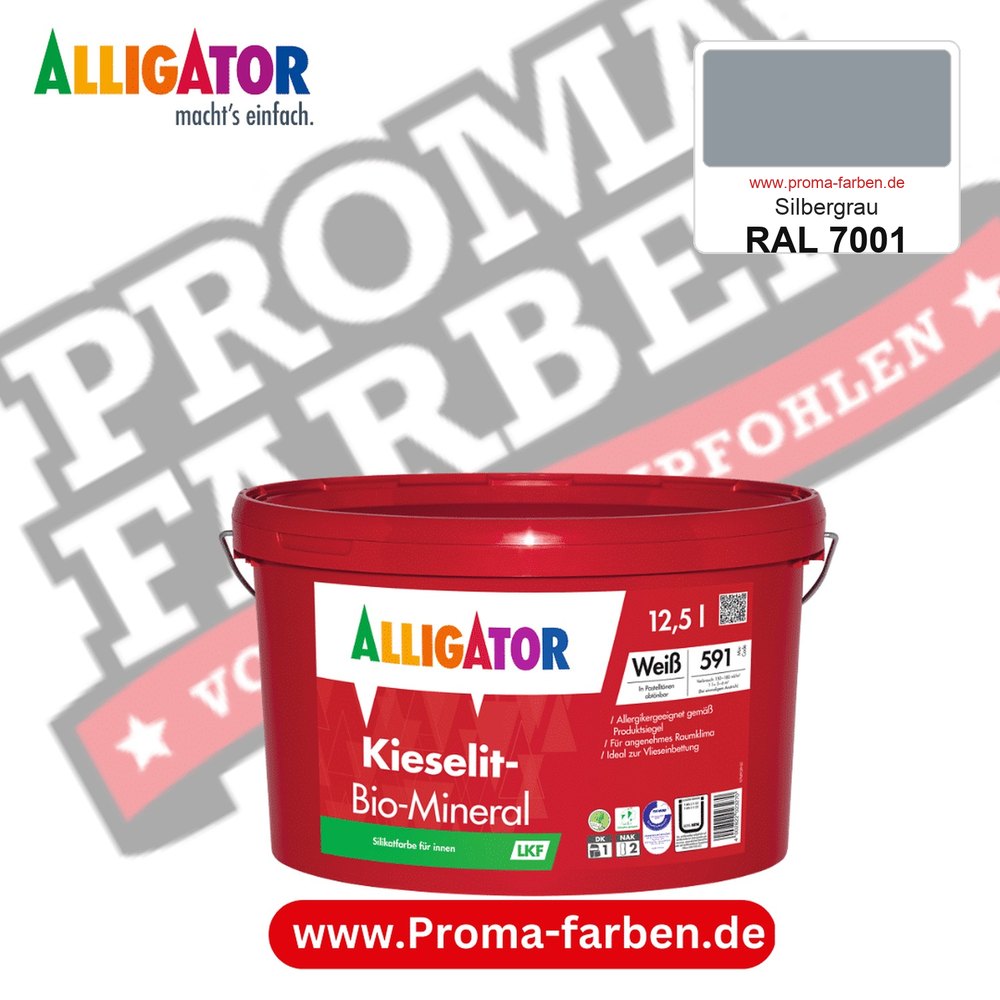 Alligator Kieselit-Bio-Mineral LKF RAL 7001 Silbergrau