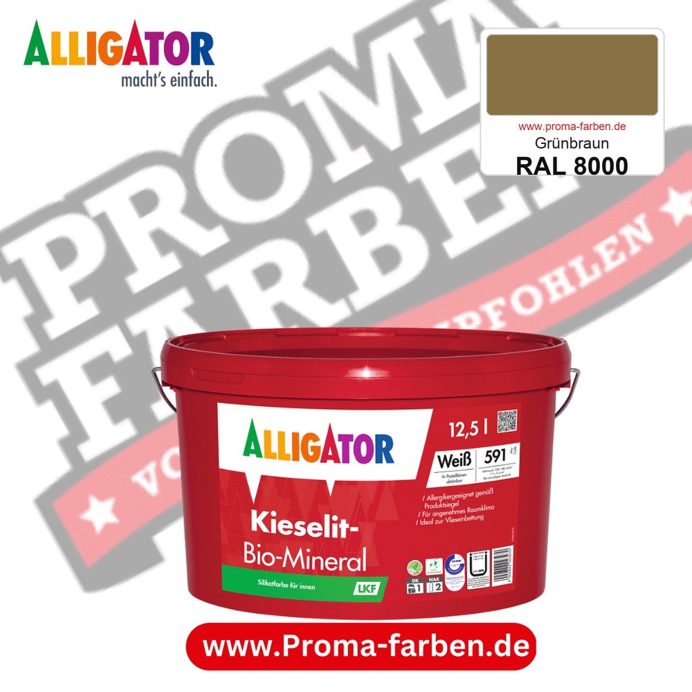Alligator Kieselit-Bio-Mineral LKF RAL 8000 Grünbraun