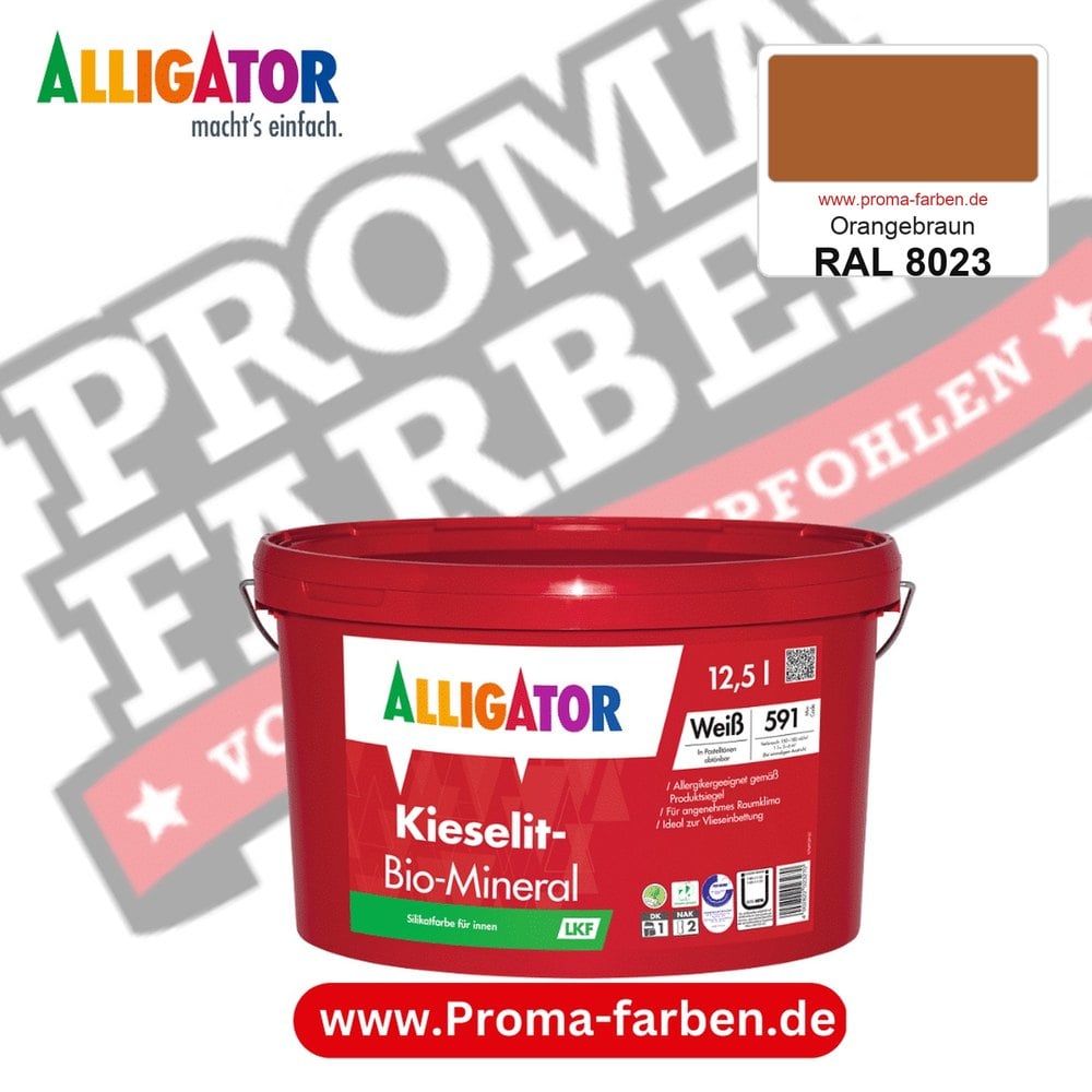 Alligator Kieselit-Bio-Mineral LKF RAL 8023 Orangebraun