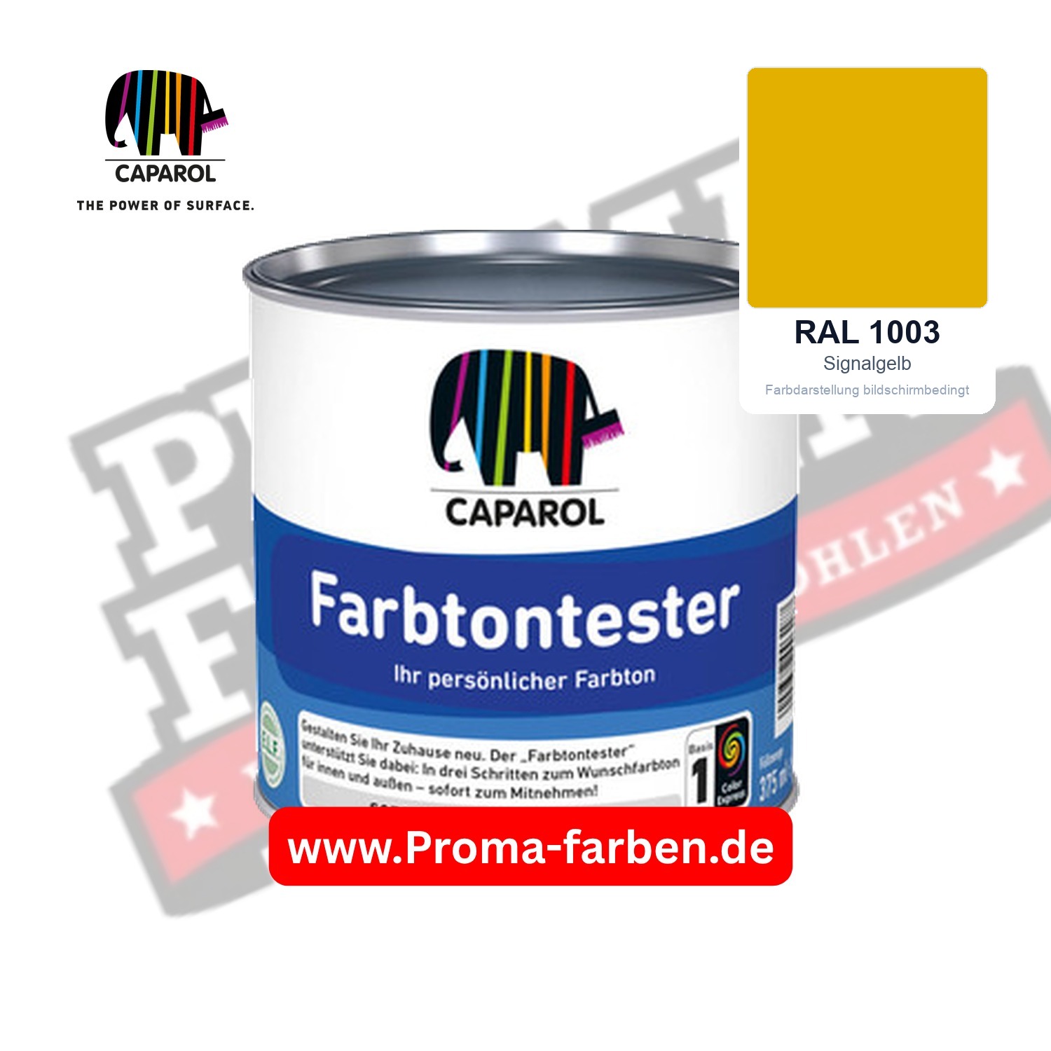 Caparol Farbtontester RAL 1003 Signalgelb