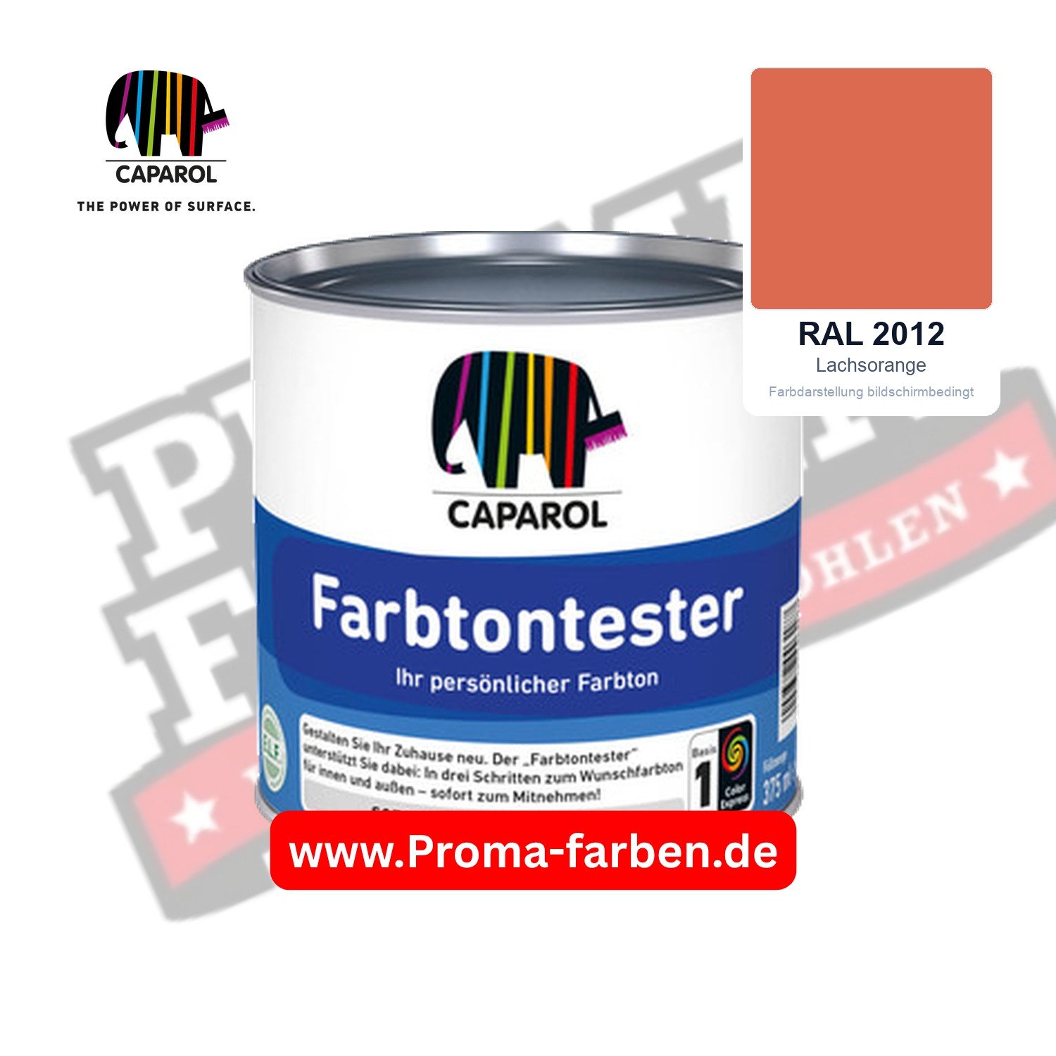 Caparol Farbtontester RAL 2012 Lachsorange