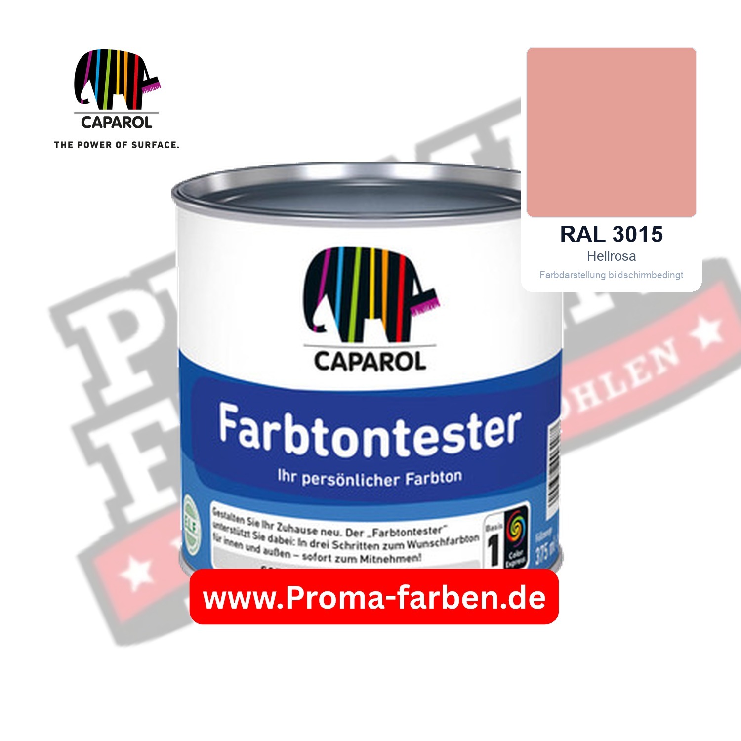 Caparol Farbtontester RAL 3015 Hellrosa