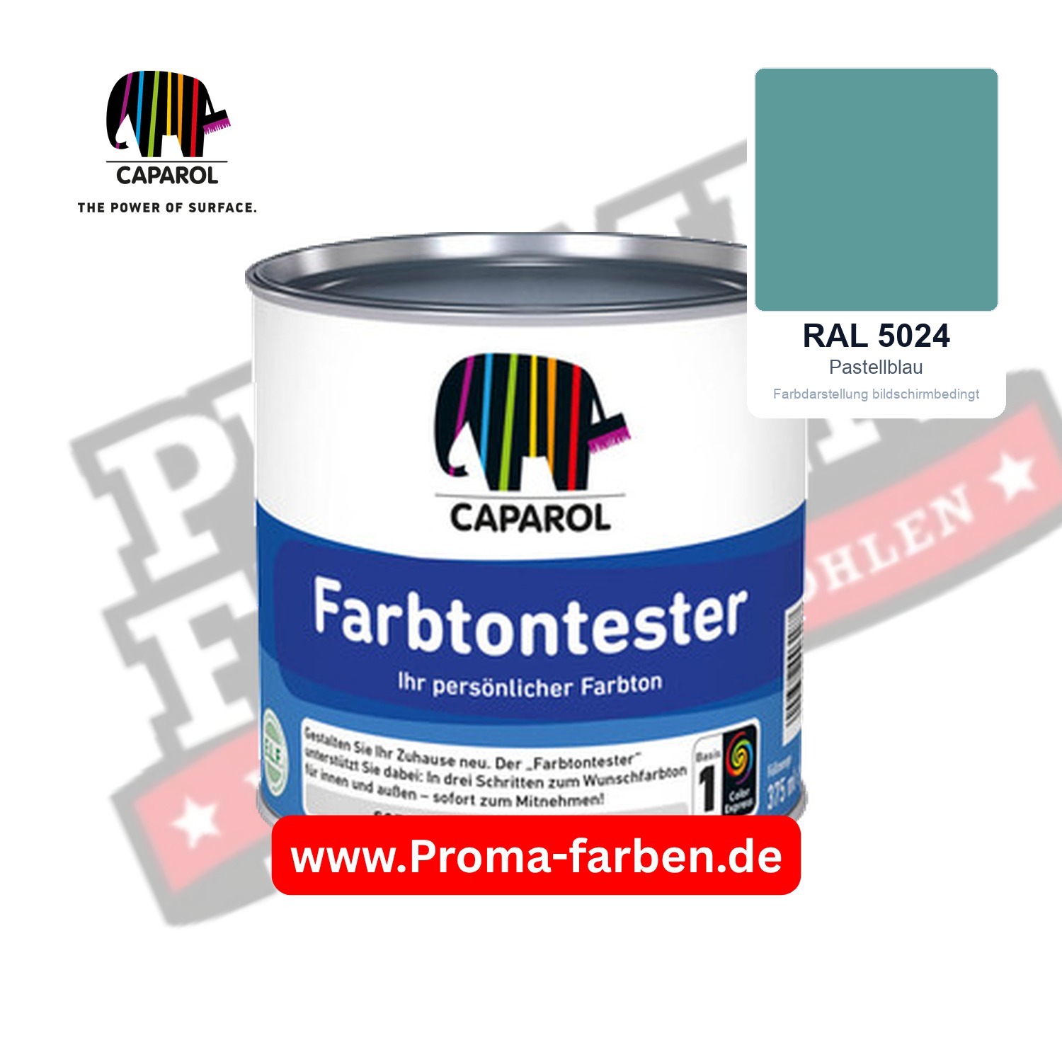 Caparol Farbtontester RAL 5024 Pastellblau