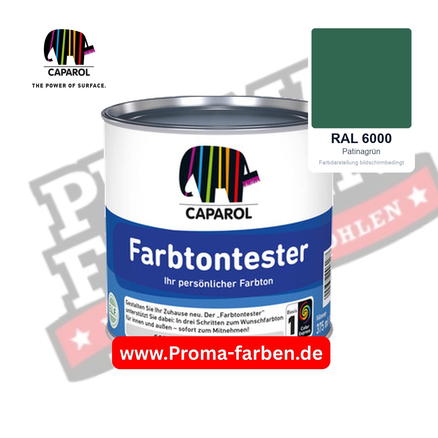 Caparol Farbtontester RAL 6000 Patinagrün