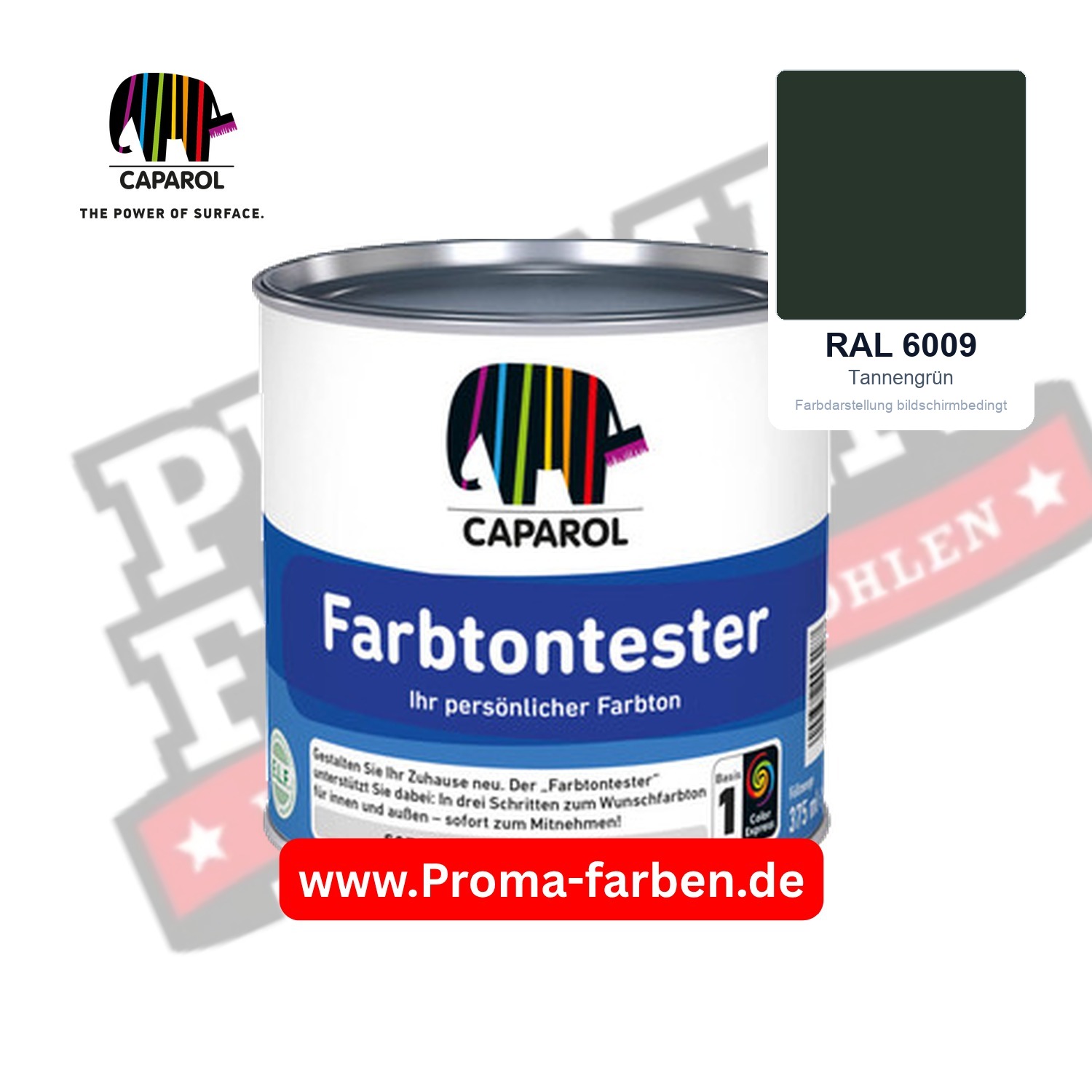 Caparol Farbtontester RAL 6009 Tannengrün