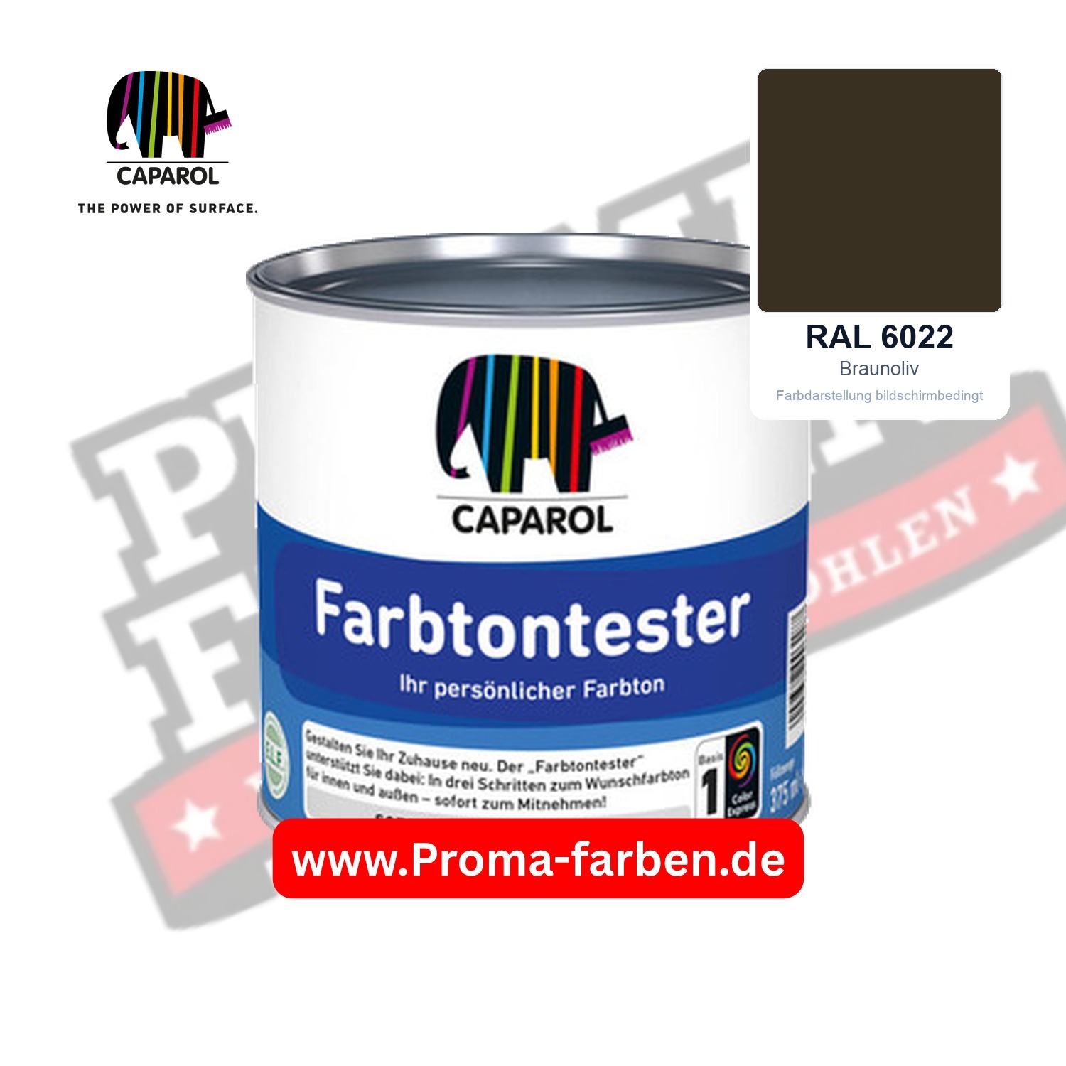 Caparol Farbtontester RAL 6022 Braunoliv