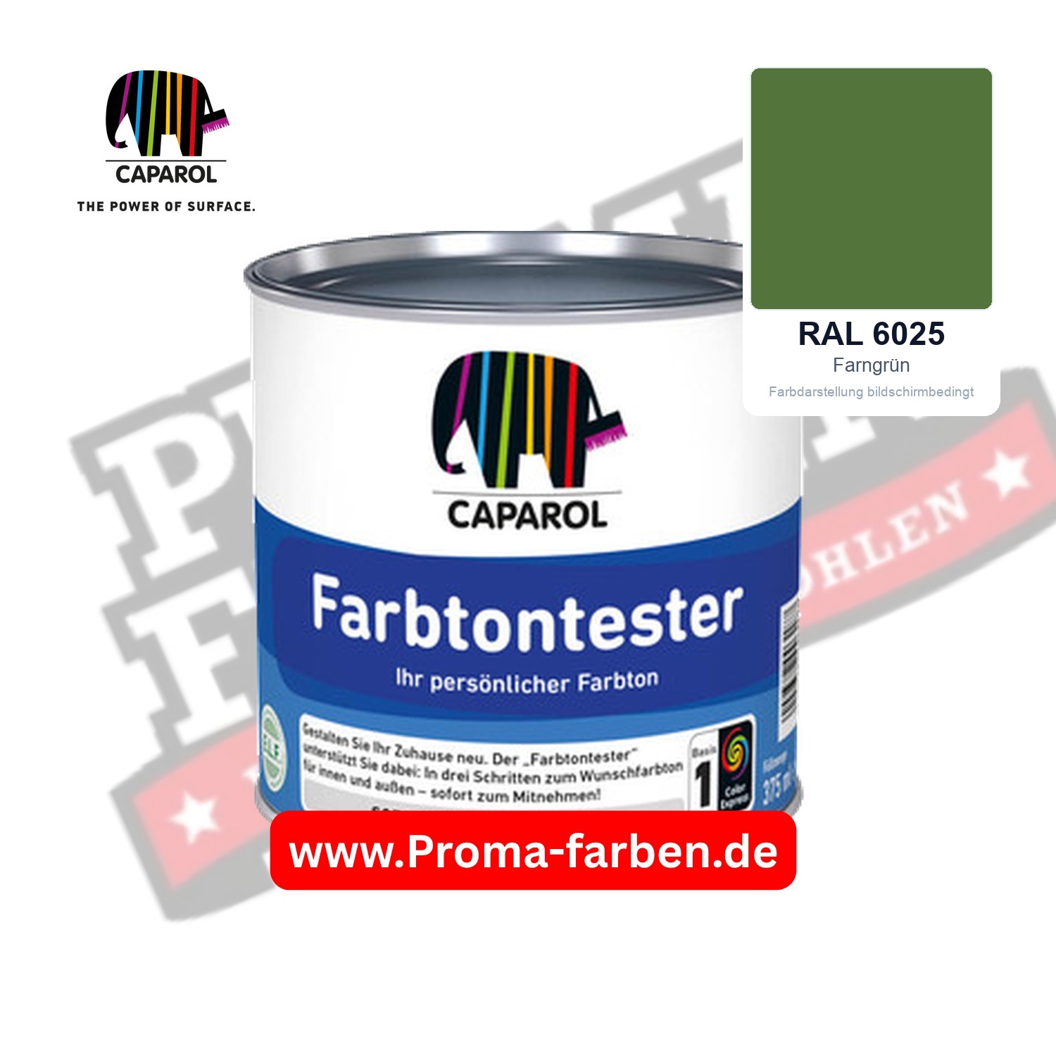Caparol Farbtontester RAL 6025 Farngrün