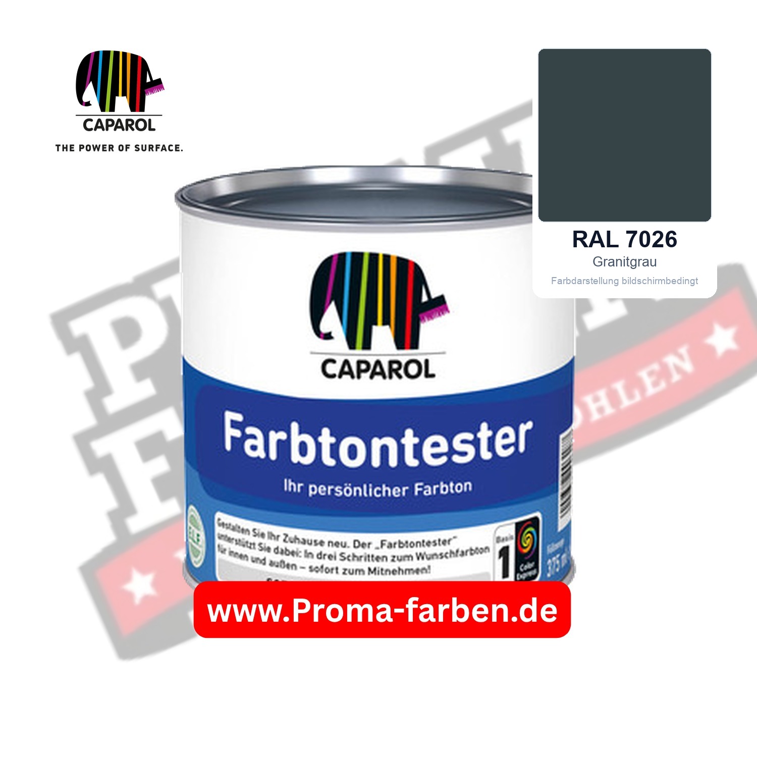 Caparol Farbtontester RAL 7026 Granitgrau