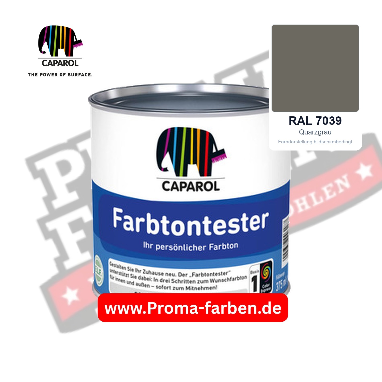 Caparol Farbtontester RAL 7039 Quarzgrau