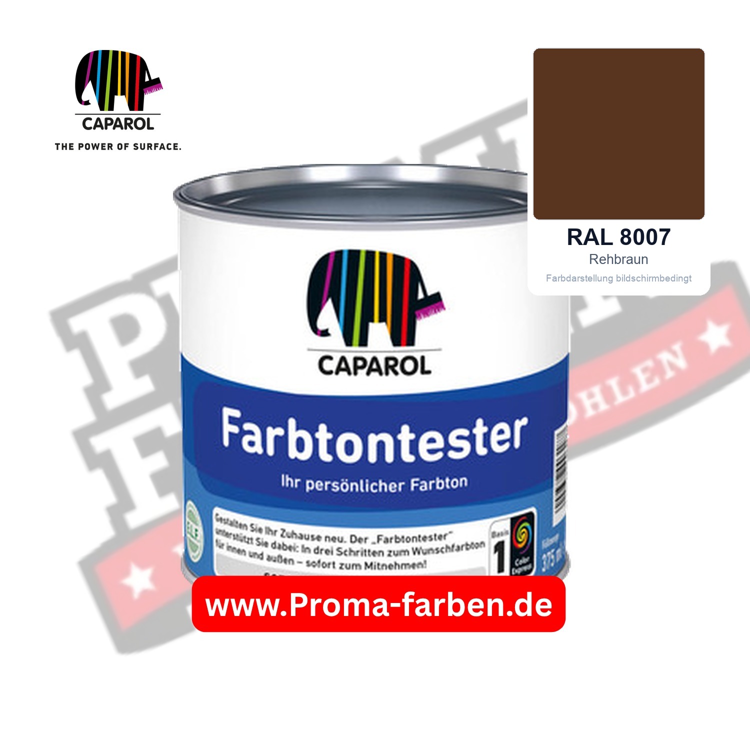 Caparol Farbtontester RAL 8007 Rehbraun