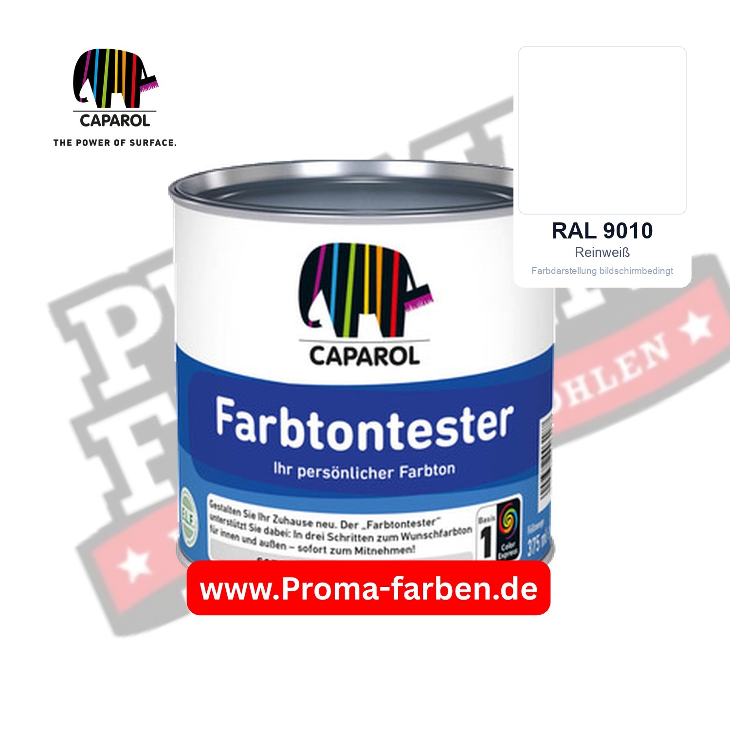 Caparol Farbtontester RAL 9010 Reinweiß