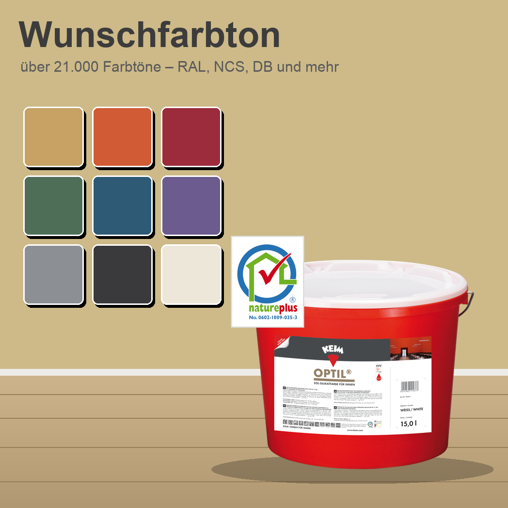 KEIM Optil Wandfarbe Wunschfarbton – Farbfächer mit über 21.000 Farbtönen