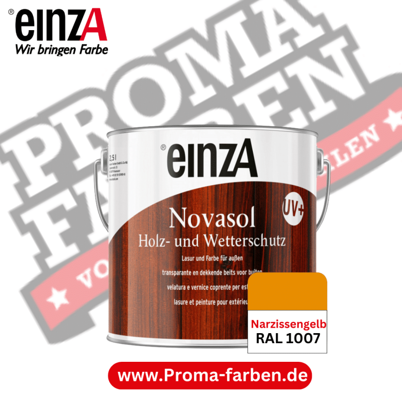einzA Novasol HW Lasur (RAL 1007 Narzissengelb) Lasierender Wetterschutz für außen kaufen bei Proma-farben.de Malermarkt