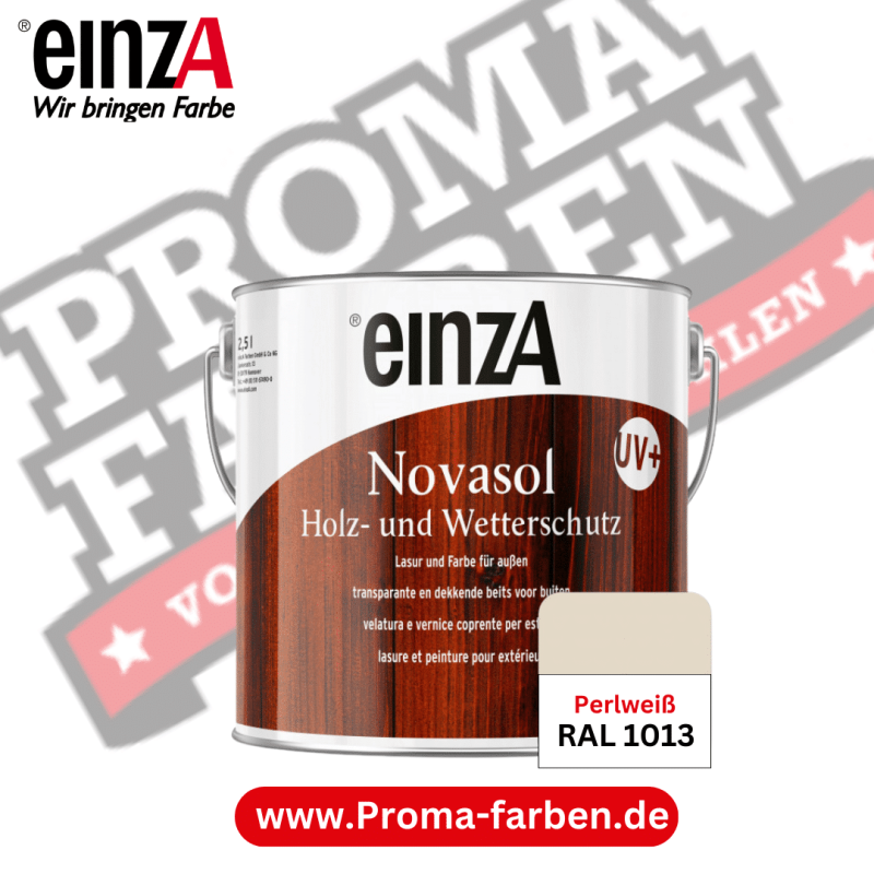 einzA Novasol HW Lasur (RAL 1013 Perlweiß) Lasierender Wetterschutz kaufen bei ProMa Farben.de