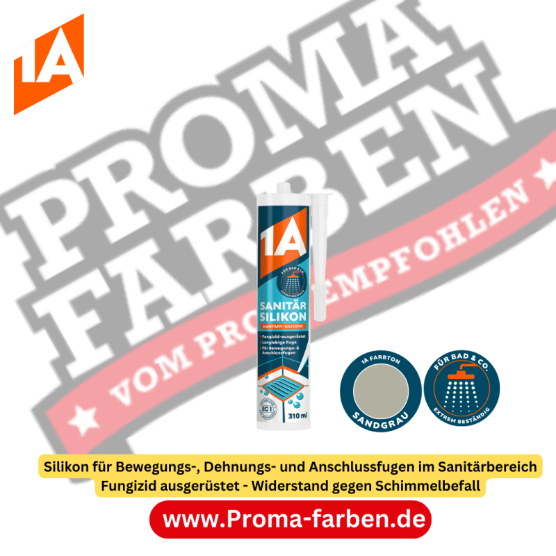 1A Bauchemie 1A SANITÄR SILIKON, Weiß, 310 ml Kaufen bei Proma farben Kaufen bei Proma farben