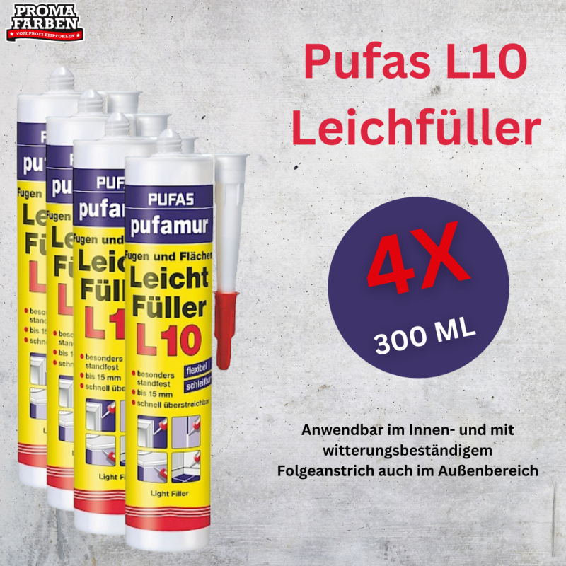 4x pufamur Fugen und Flächen Leichtfüller L10. kaufen bei ProMa-farben.de