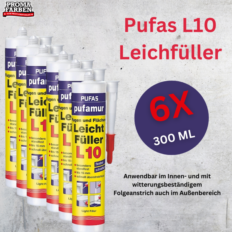 6x pufamur Fugen und Flächen Leichtfüller L10. kaufen bei ProMa-farben.de