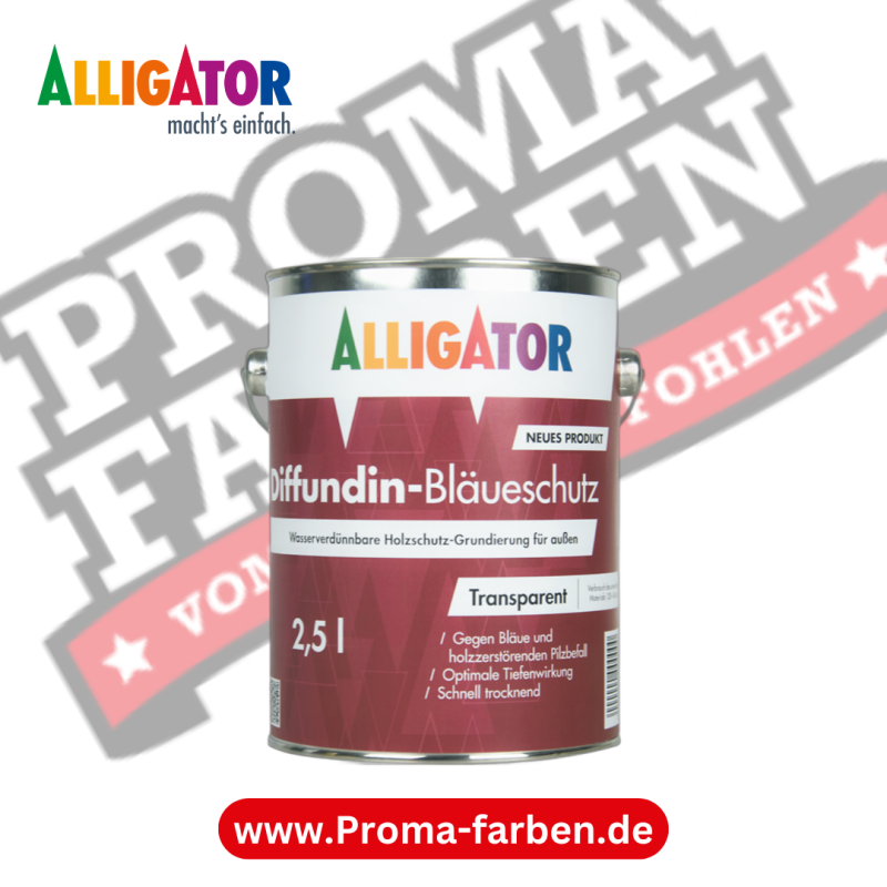 Alligator Diffundin-Bläueschutz – 2,5 Liter – ChemBiozidDV kaufen bei Proma Farben.de Maler Fachhandel & Onlineshop