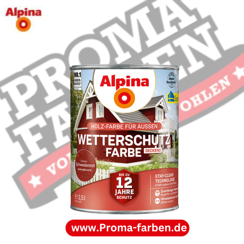 Alpina Wetterschutzfarbe Holzfarbe Wetterschutz für außen kaufen bei Proma-farben.de Malermarkt