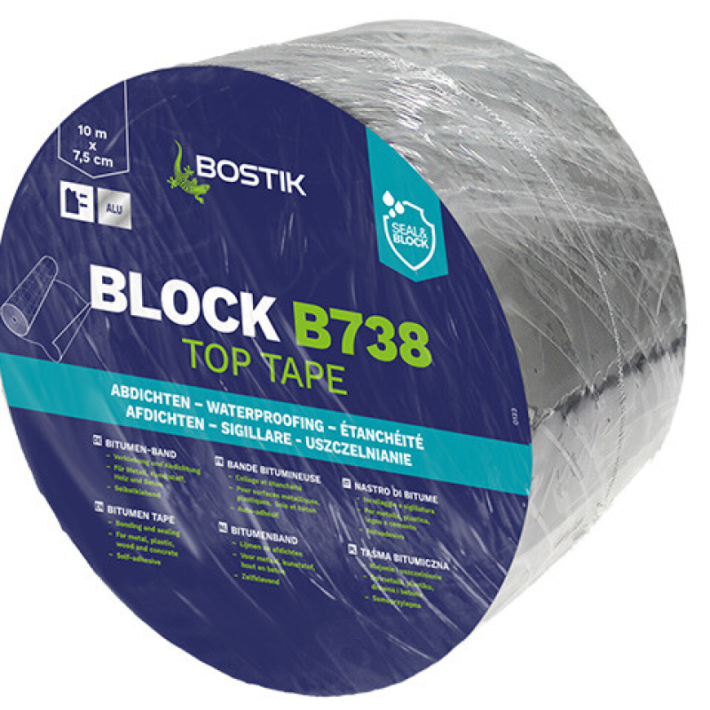 Bostik Block B738 Top Tape (Batuband) Abdichtungsband alufarbend kaufen bei Proma Farben