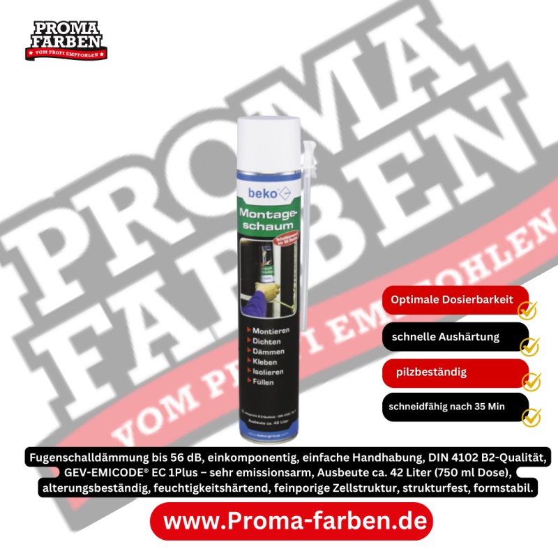 Beko Montageschaum 1-Komponenten-Polyurethanschaum kaufen bei Proma-farben.de Malermarkt