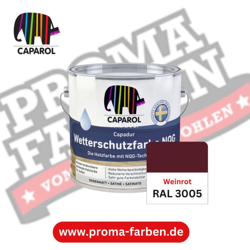 Capadur NQG Wetterschutzfarbe RAL 3005 Weinrot online bestellen bei ProMa Farben