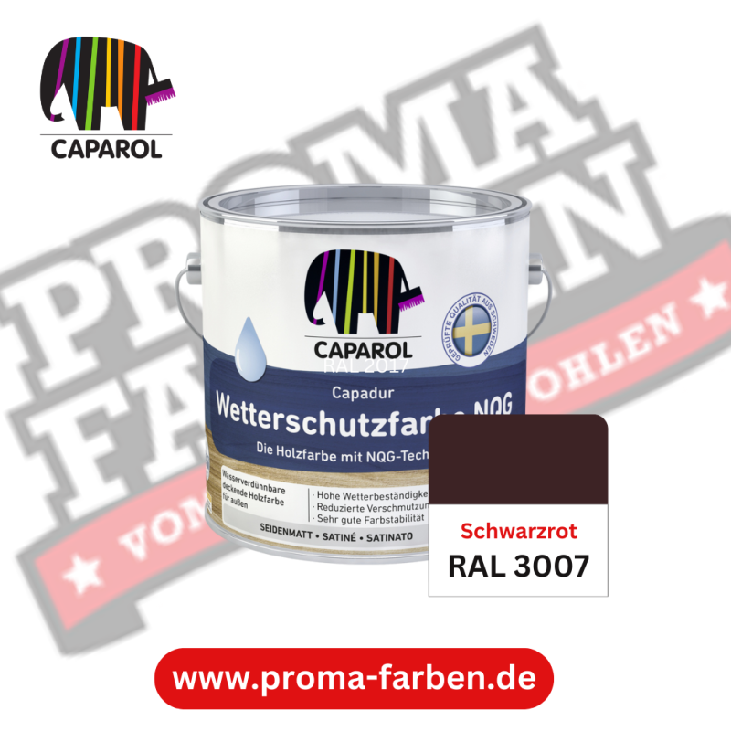 Capadur NQG Wetterschutzfarbe RAL 3007 Schwarzrot online bestellen bei ProMa Farben