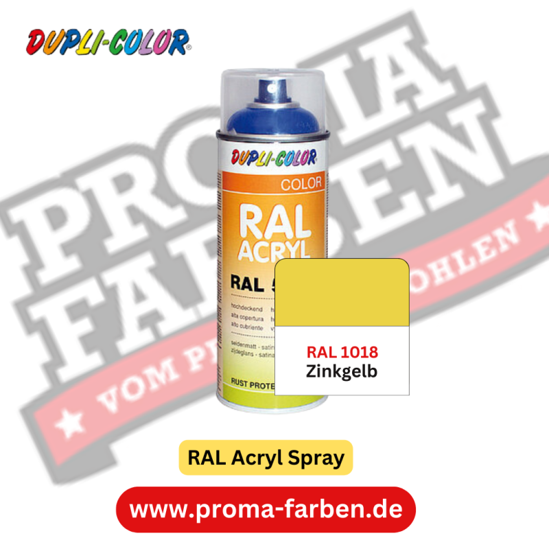Dupli-Color RAL Acryl Spray RAL 1018 Zinkgelb glänzend online bestellen bei ProMa Farben