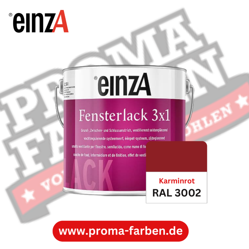 EinzA 3×1 Fensterlack RAL 3002 Karminrot online bestellen bei ProMa Farben